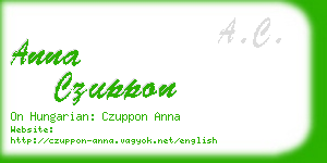 anna czuppon business card